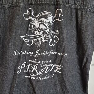 Black Pirate Graphic Sleeveless Shirt
